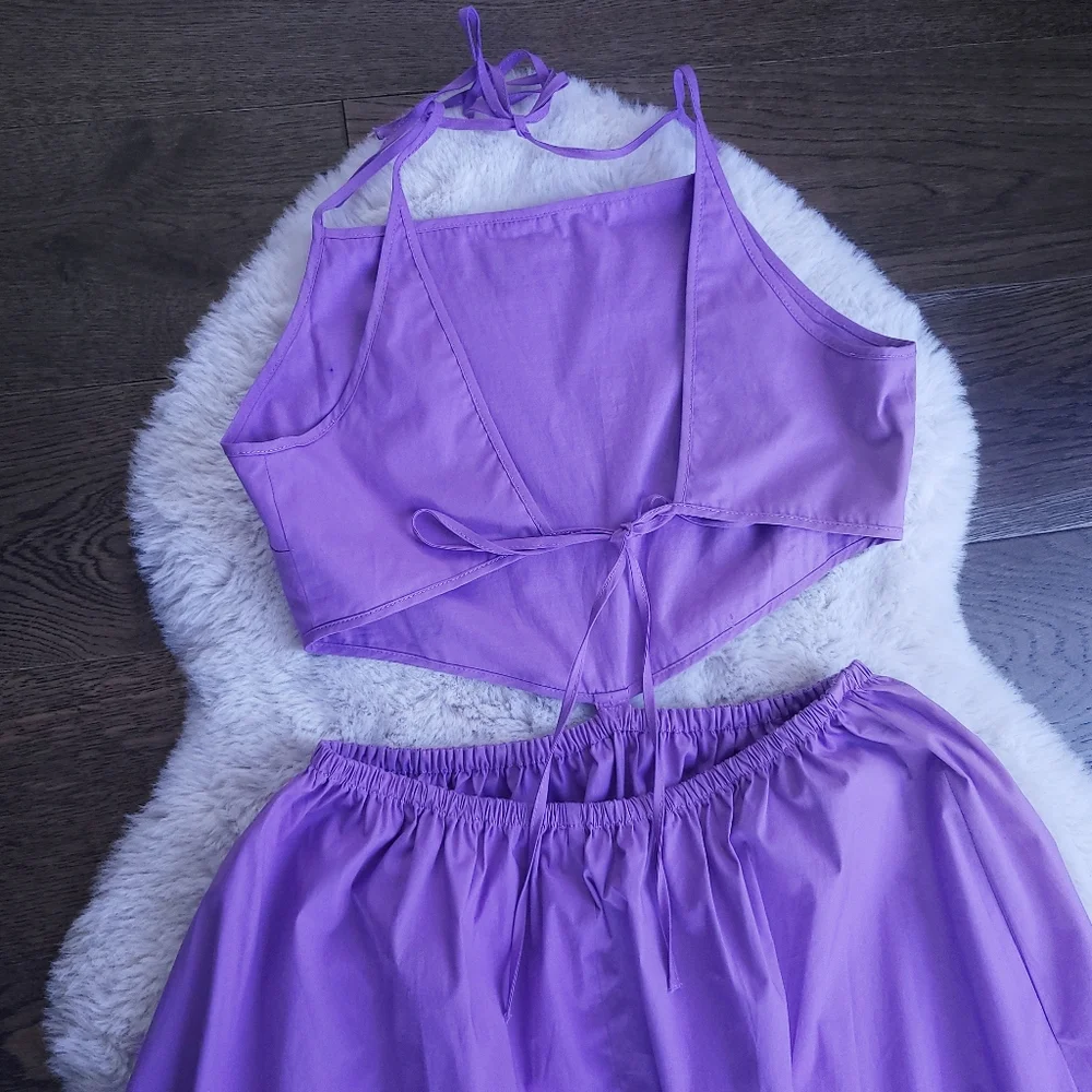 STAUD Myla Amethyst Cut Out Cotton Poplin Maxi Dress - Picture 12 of 15